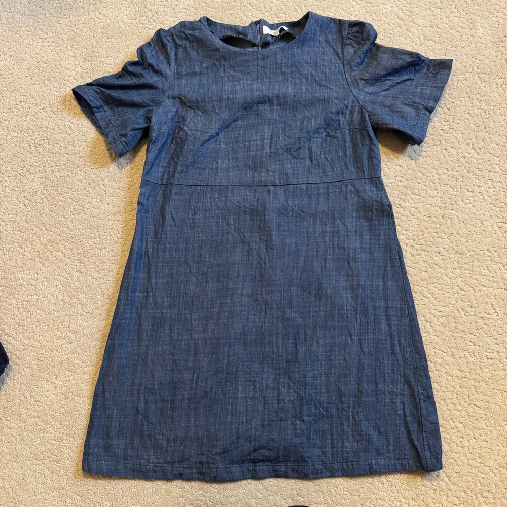 WAYF Where Are You From Short Sleeve Denim Blue Dress 100% Cotton 
Made In USA